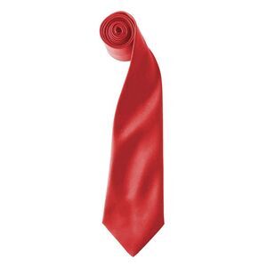 Premier Colors Mens Satin Clip Tie (Pack of 2) / Red